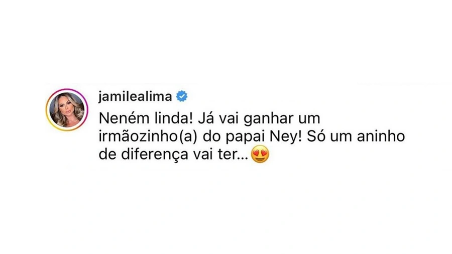 Comentário realizado pelo perfil da modelo
