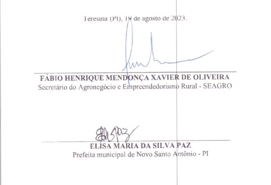 Contrato que teve a assinatura falsificada