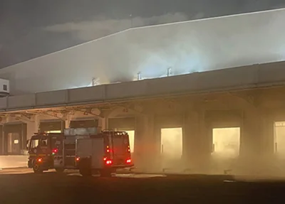 Incêndio atingiu centro de distribuição do R Carvalho