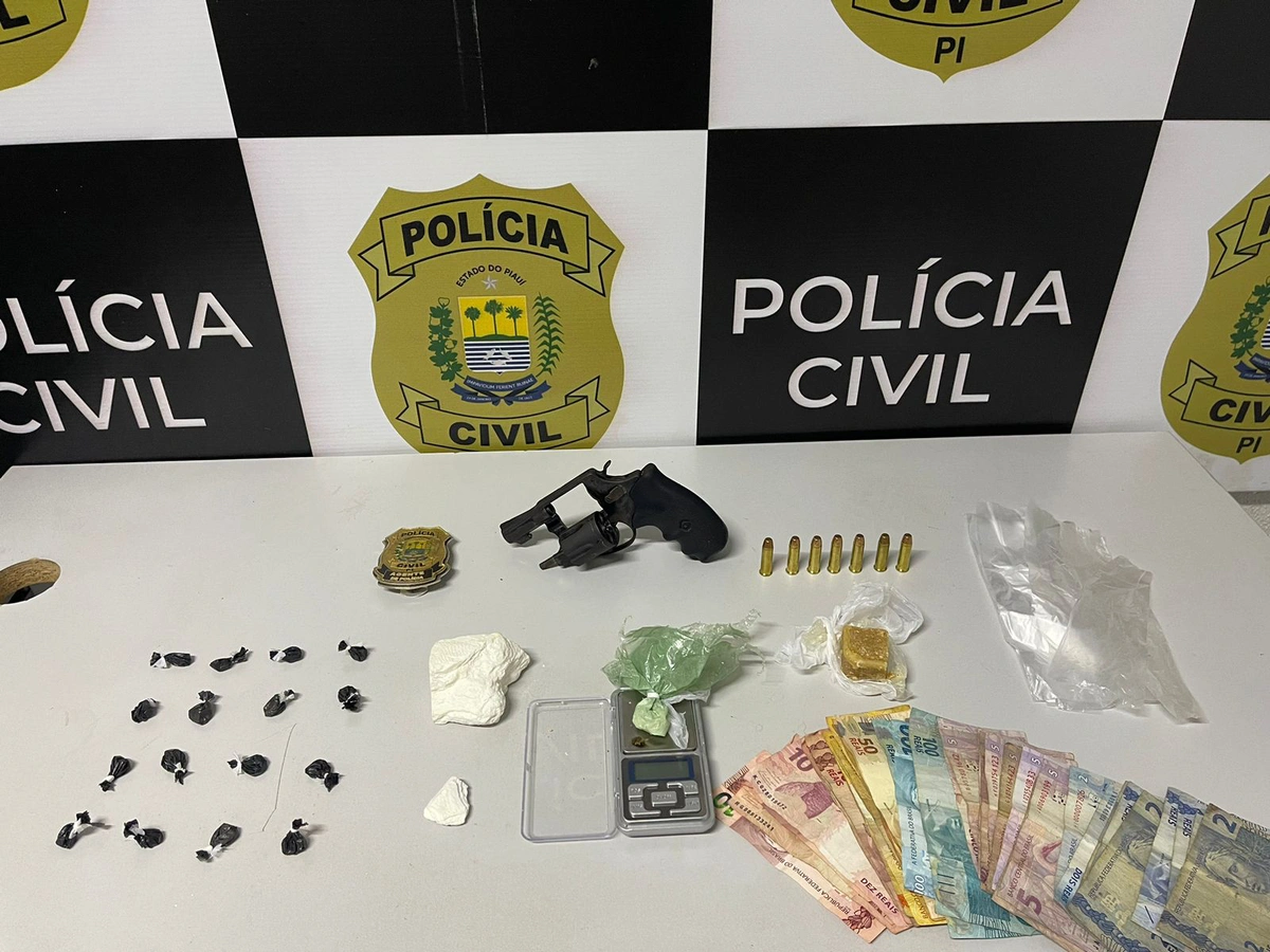 Material apreendido pela Polícia Civil