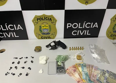 Material apreendido pela Polícia Civil