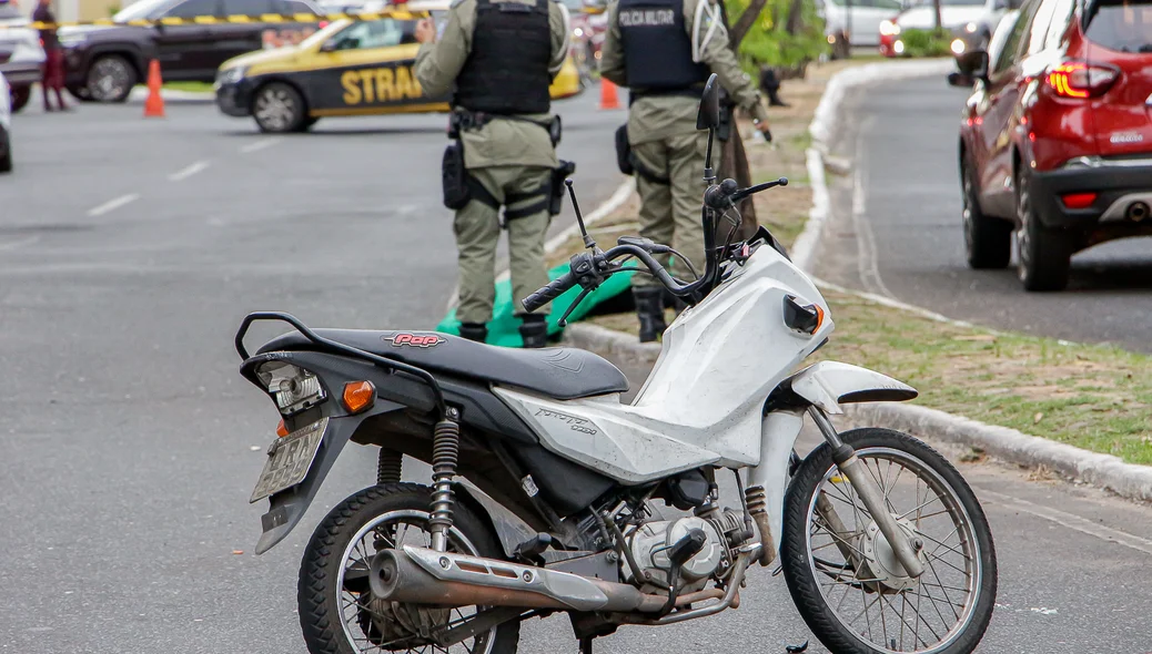 Motocicleta que o jovem pilotava
