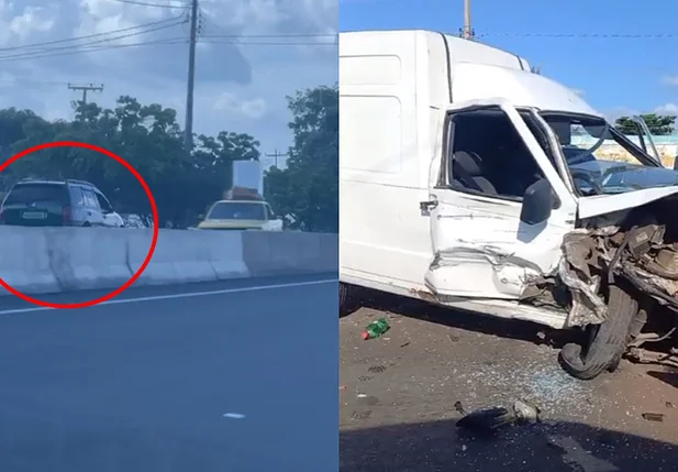 Motorista foi flagrado dirigindo na contramão da BR 316 em Teresina