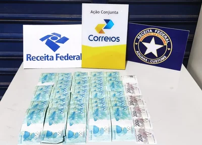 Notas falsas apreendidas pela Receita Federal