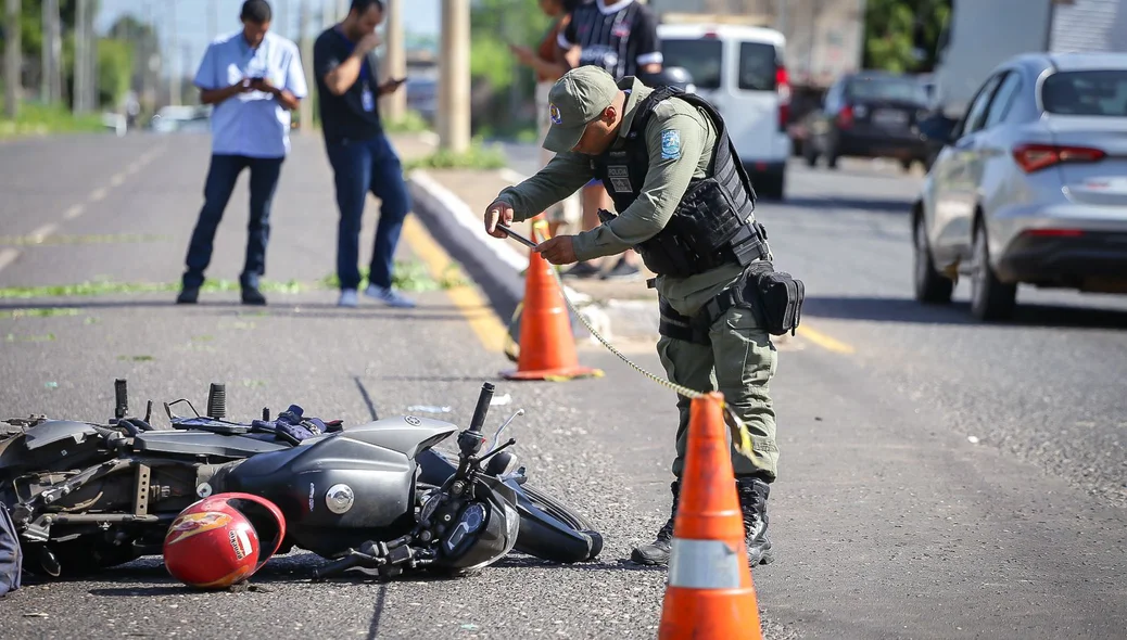 Polícia Militar isolou o local para a realização da perícia pela Polícia Civil