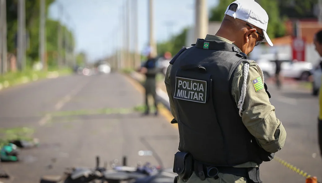 Polícia Militar no local do acidente