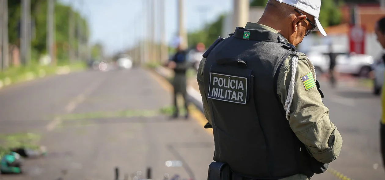 Polícia Militar no local do acidente