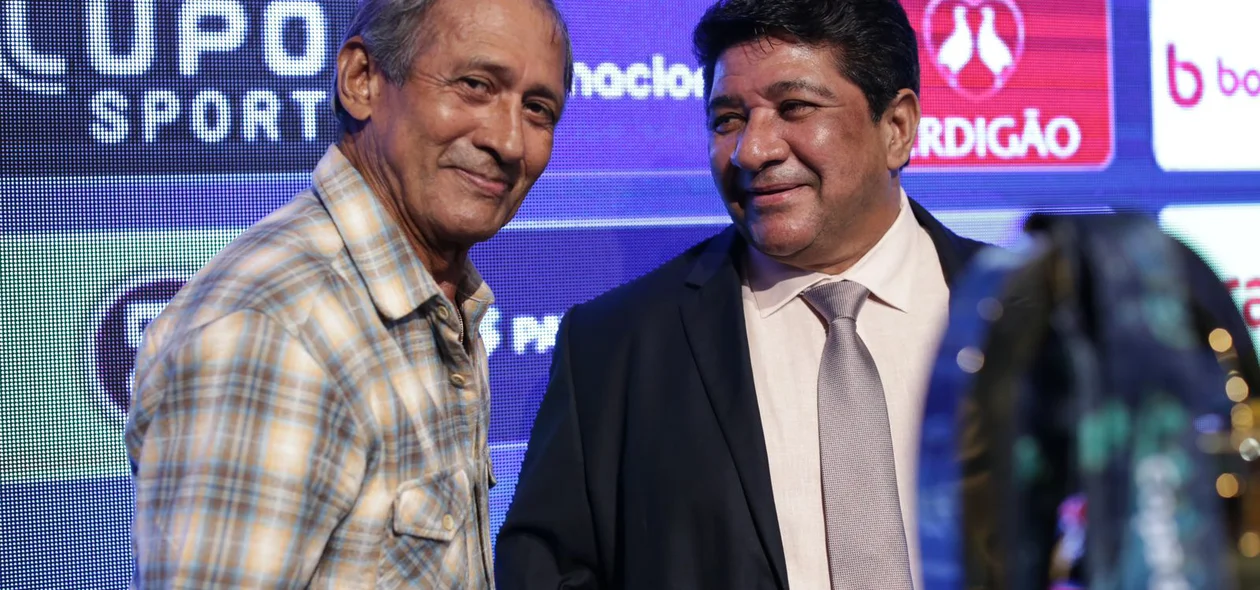 Sima e Ednaldo Rodrigues no sorteio da Copa do Nordeste