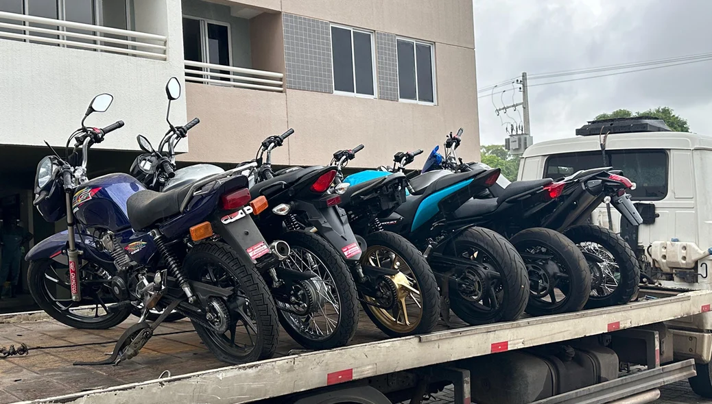 Todas as motocicletas apreendidas na ação