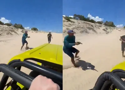Turistas flagram momento que criminosos tentam assaltá-los