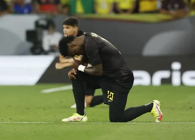 Vini Jr durante ato antirracista