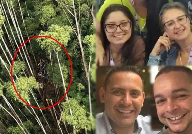 Vítimas do acidente aéreo: piloto Cassiano Teodoro, passageiros Raphael Torres; Luciana Rodzewics e Letícia Ayumi, que são mãe e filha