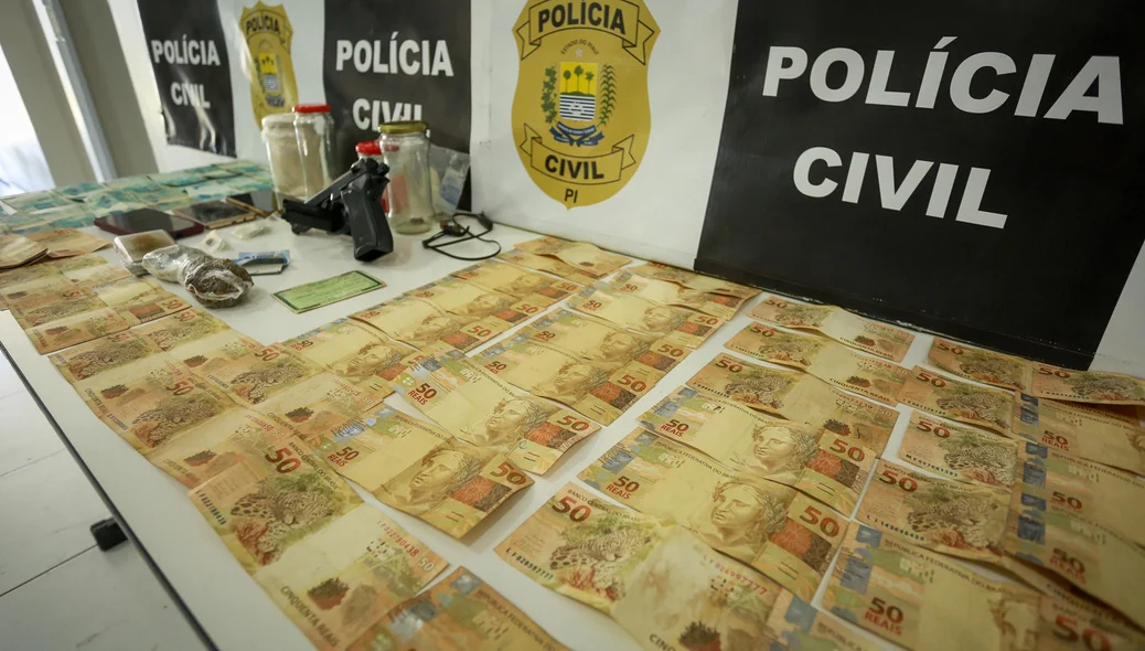 Quantidade em dinheiro em espécie apreendida