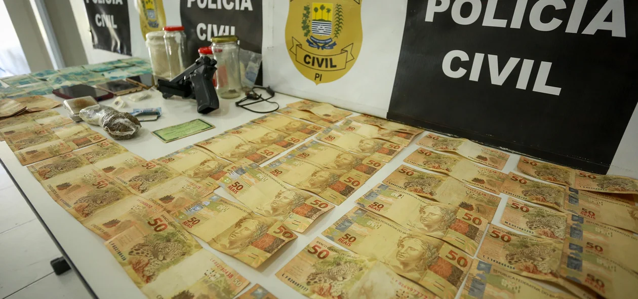Quantidade em dinheiro em espécie apreendida