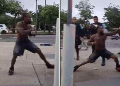 Nego do Borel troca socos com homem nas ruas do Rio de Janeiro