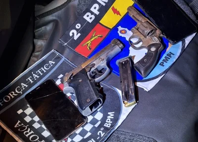 Armas apreendidas pela equipe do 2º Batalhão da PM-PI