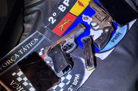 Armas apreendidas pela equipe do 2º Batalhão da PM-PI
