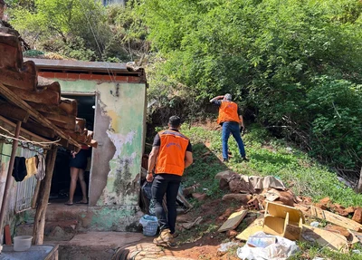 Equipes da Defesa Civil do Estado do Piauí durante trabalho de vistoria de danos no município de Picos
