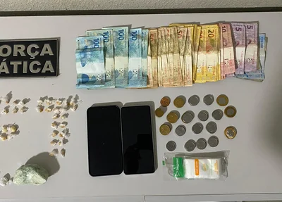 Material apreendido com o casal em Valença do Piauí