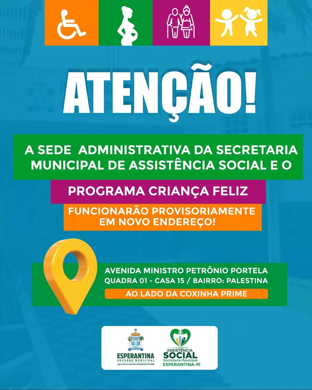 A sede da Secretaria Municipal de Assistência Social e o Programa Feliz agora estão em um novo endereço