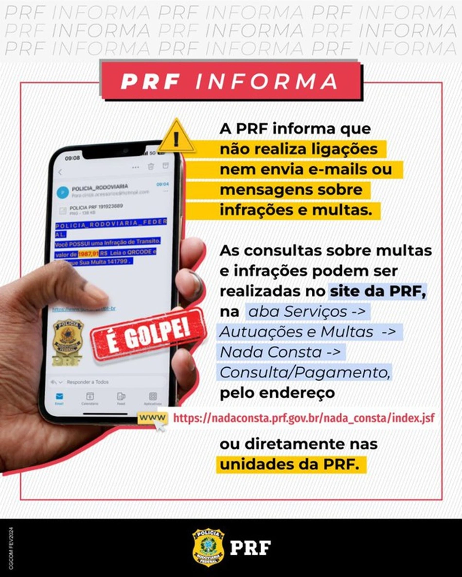 Alerta da Polícia Rodoviária Federal
