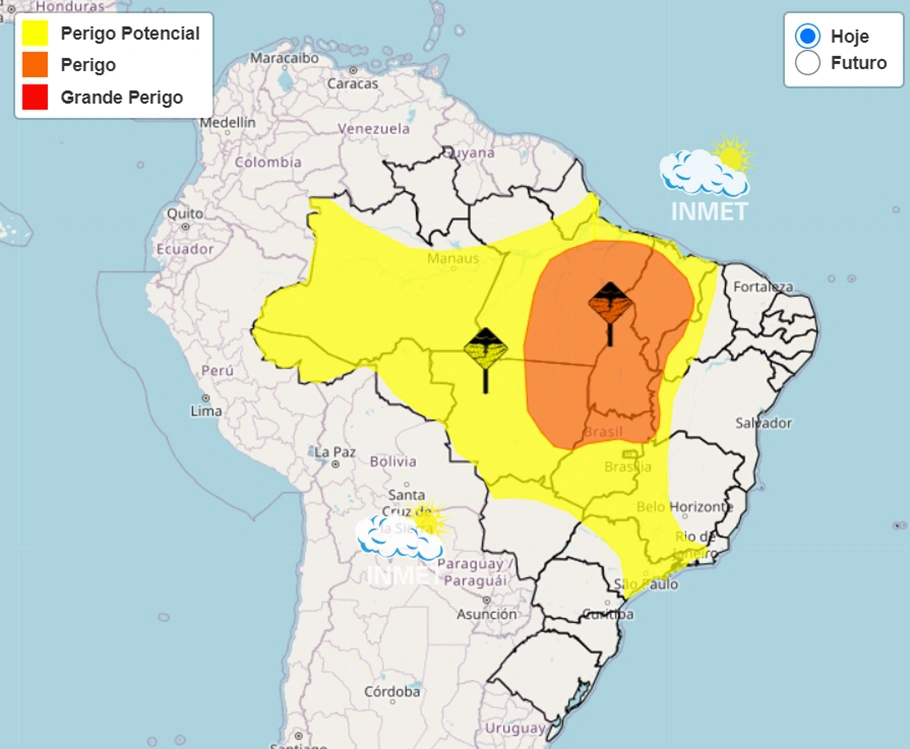 Alerta de chuvas intensas em 16 estados do Brasil