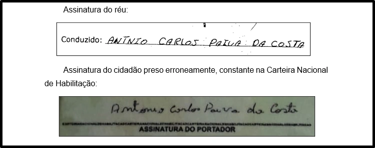 Assinaturas diferentes