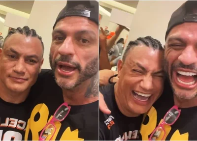 Bambam e Popó se abraçaram após a luta