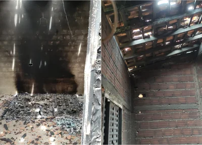 Casa incendiada em Amarante