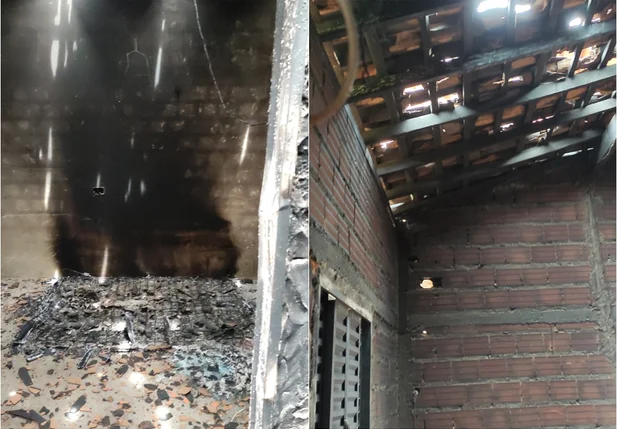 Casa incendiada em Amarante