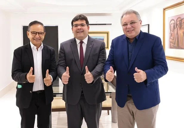 Dr. Hélio, governador Rafael Fonteles e Florentino Neto