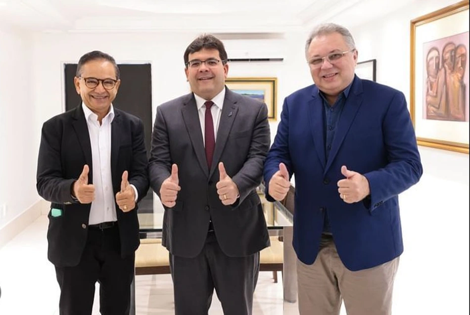 Dr. Hélio, governador Rafael Fonteles e Florentino Neto