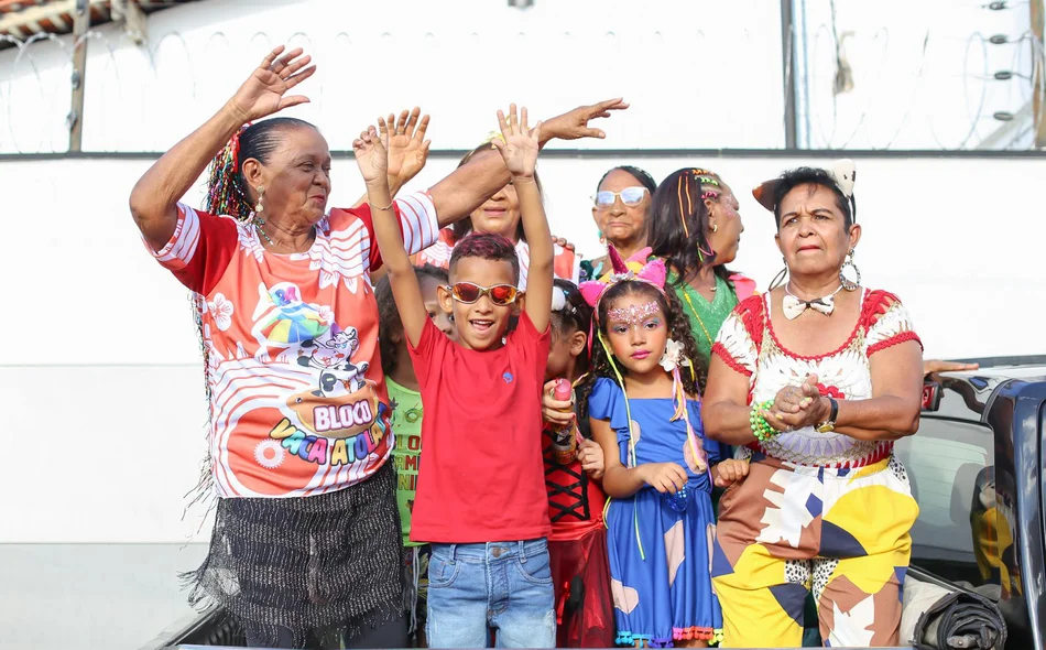 Família reunida durante o Carnaval em Teresina