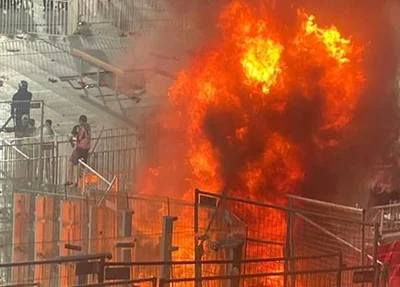 Incêndio acometeu setor do Estádio Nacional no Chile