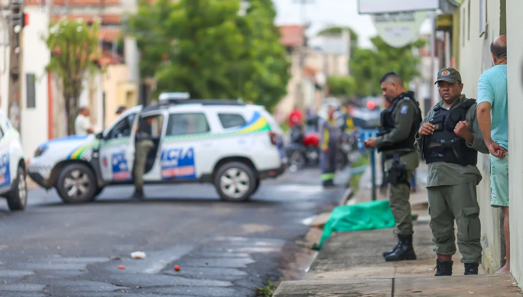 Local onde o assaltante foi morto a tiros no Centro de Teresina