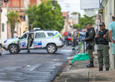 Local onde o assaltante foi morto a tiros no Centro de Teresina