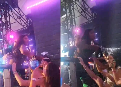 Ludmilla joga água na plateia no Rio Grande do Sul