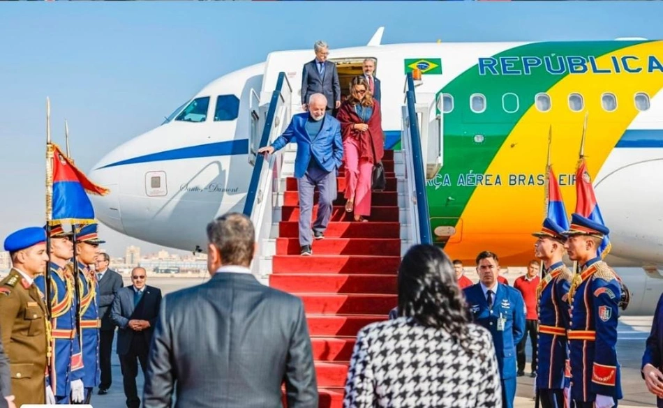 Lula chega no Egito em 14 de fevereiro de 2024