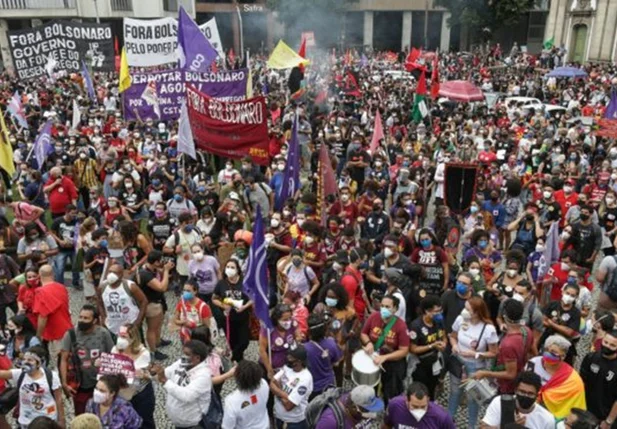 Manifestação de esquerda contra Bolsonaro