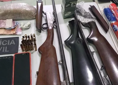 Material apreendido com morador que tentou fugir da polícia