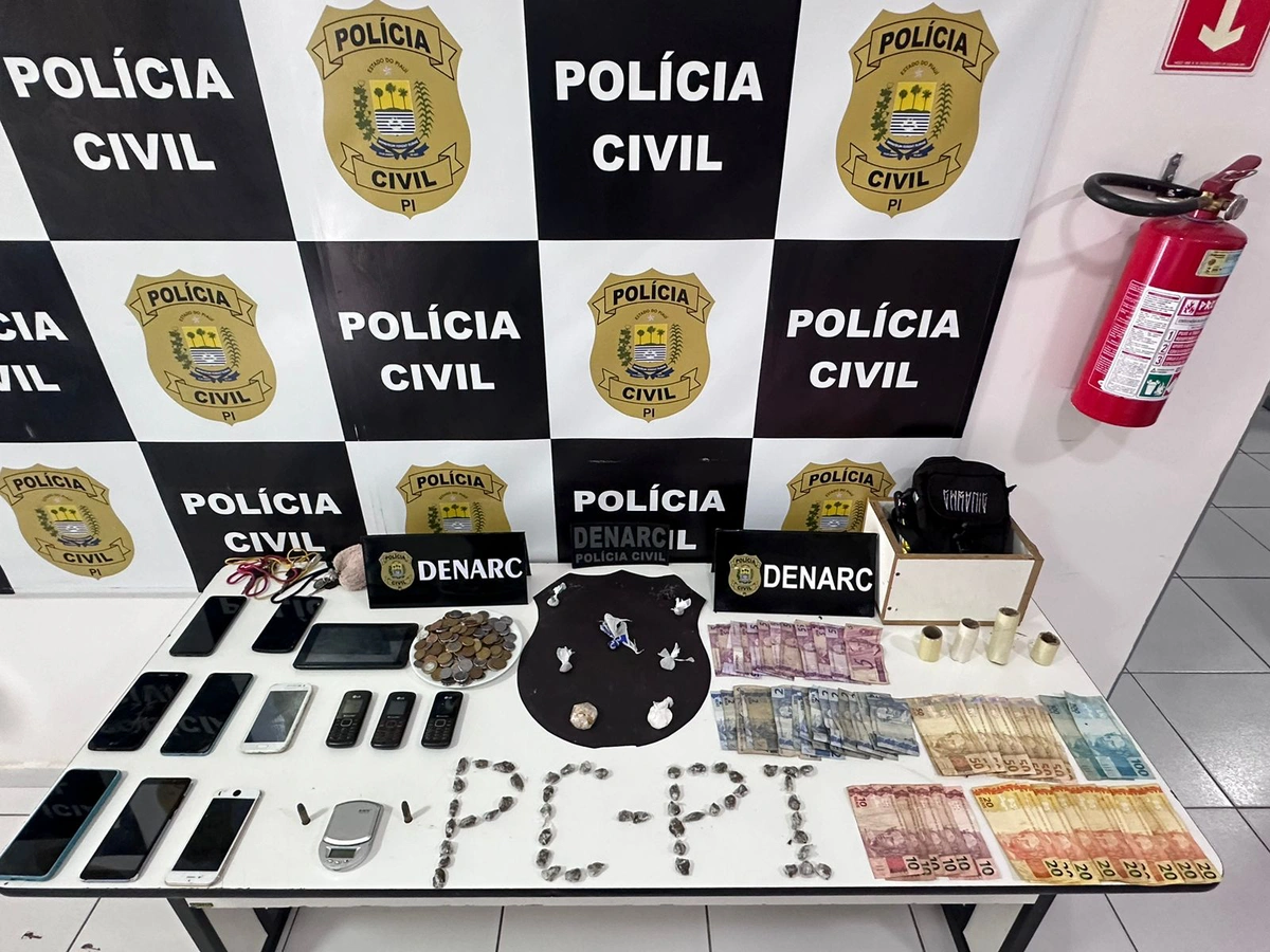 Material apreendido pelo DENARC