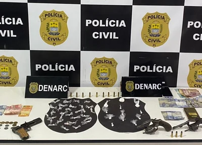 Material ilícito apreendido pelo Denarc