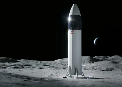 Módulo lunar robótico a bordo de um foguete Falcon 9