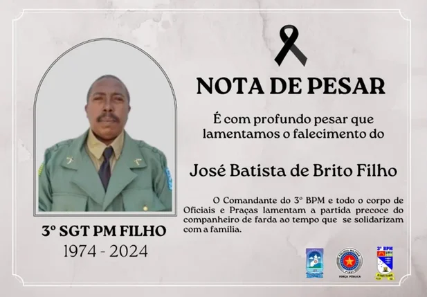 Nota de pesar do 3º Batalhão da Polícia Militar