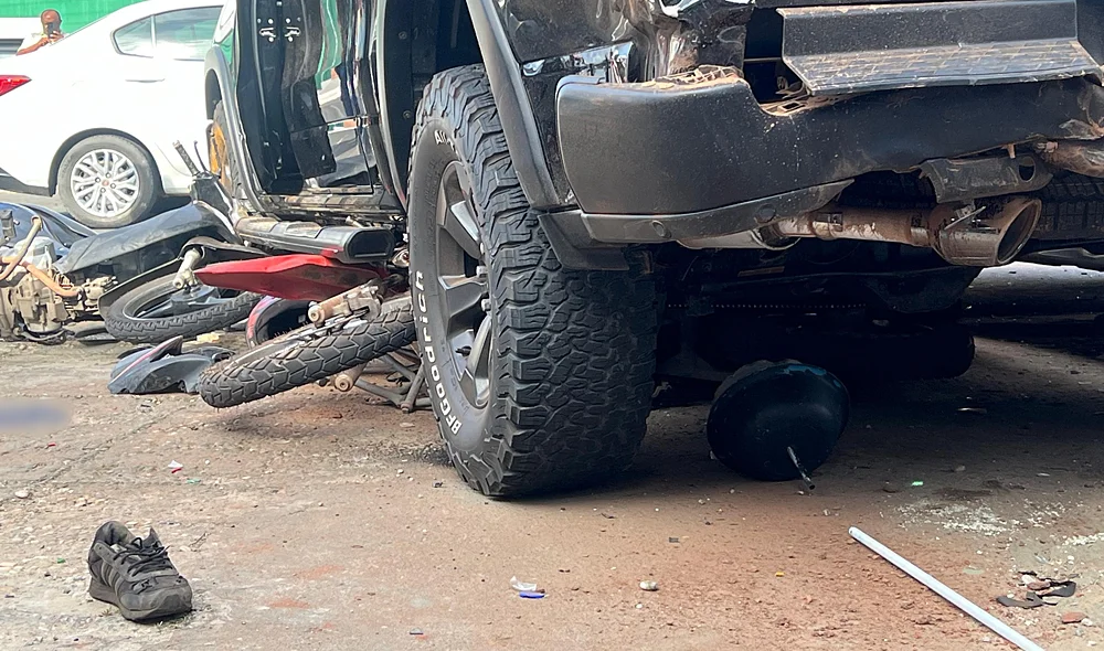 O condutor perdeu o controle do carro