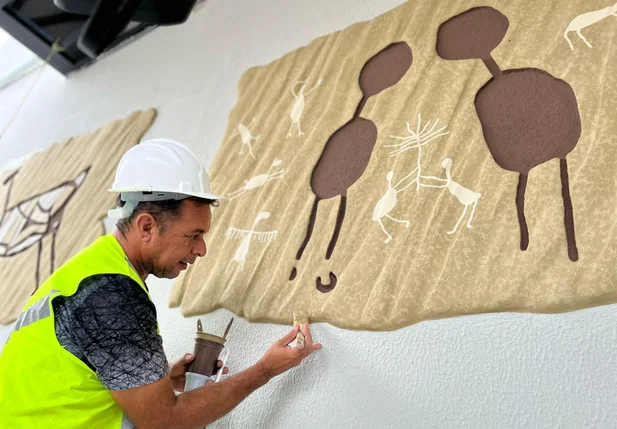 Obra de arte no Hotel da Serra da Capivara