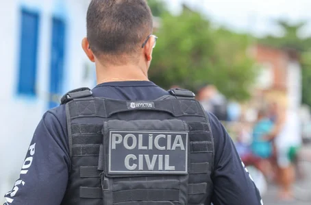 Polícia Civil no local da ocorrência
