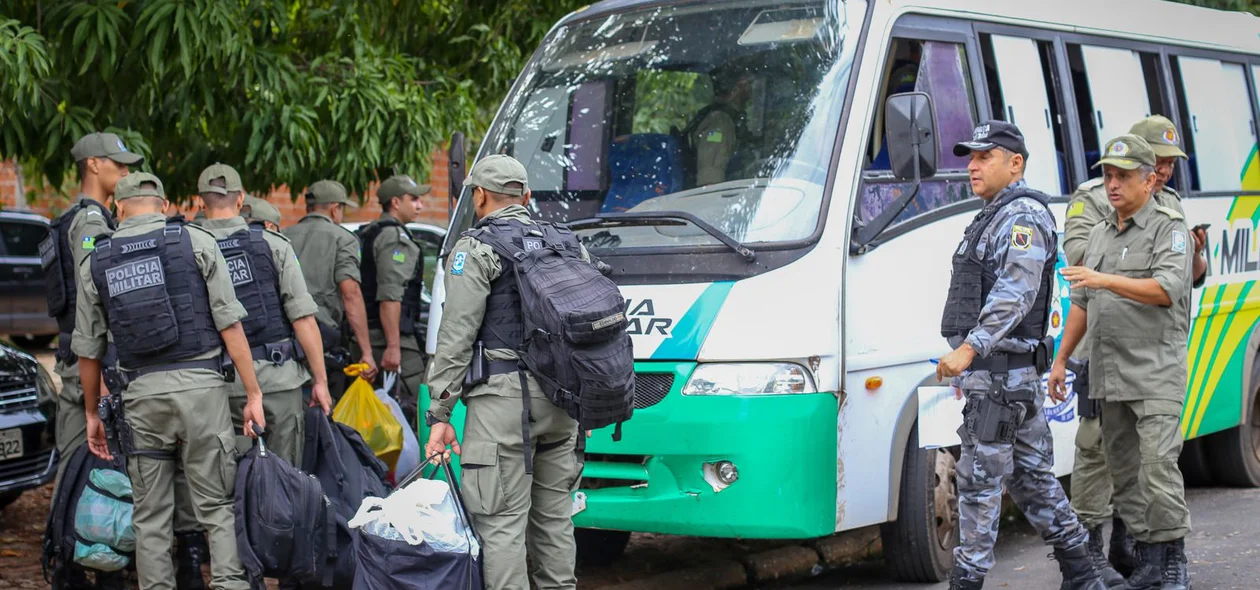 Policiais sendo enviados para reforçar a segurança em todo Piauí durante o carnaval