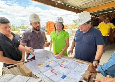 Prefeito de Altos visita construção de creche no Residencial Primavera