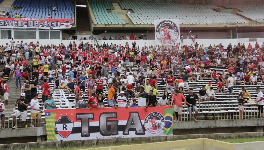 Torcida do River no jogo contra o Bahia pelo Nordestão 2024